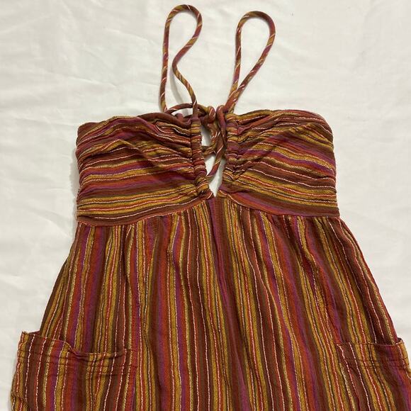 Free People Womens XS Sundaze For Surfin Jumpsuit Striped Beachy Boho Gyspy - Picture 6 of 12